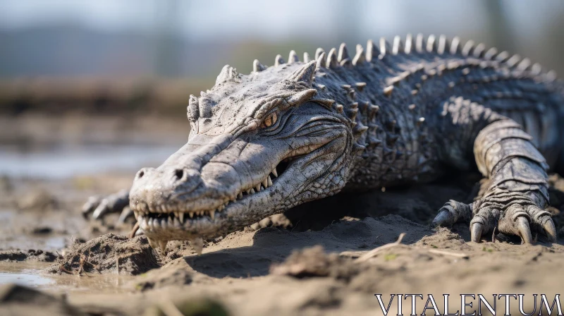 AI ART Intense Crocodile Close-Up