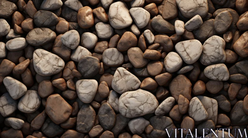 Close-Up Pebbles: Natural Stone Arrangement AI Image
