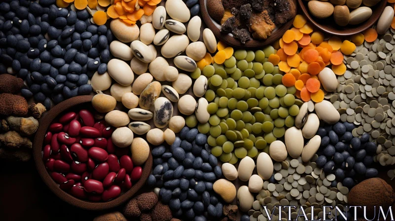 Diverse Beans and Lentils Composition AI Image