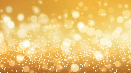 Golden Background with White Bokeh Lights