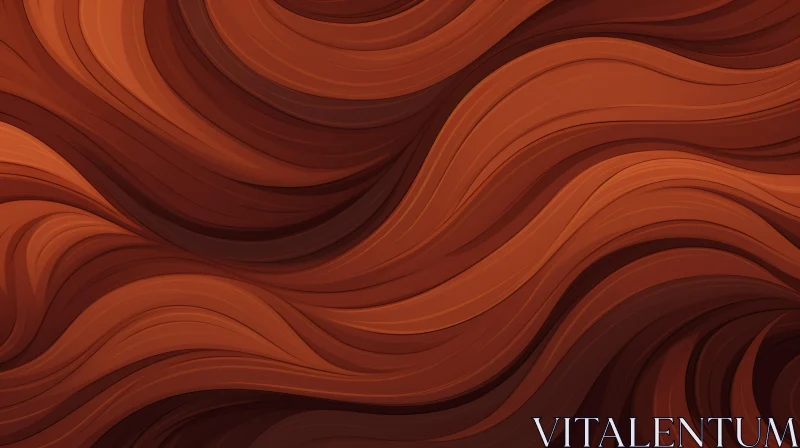 Rich Brown Flowing Liquid Abstract Art AI Image