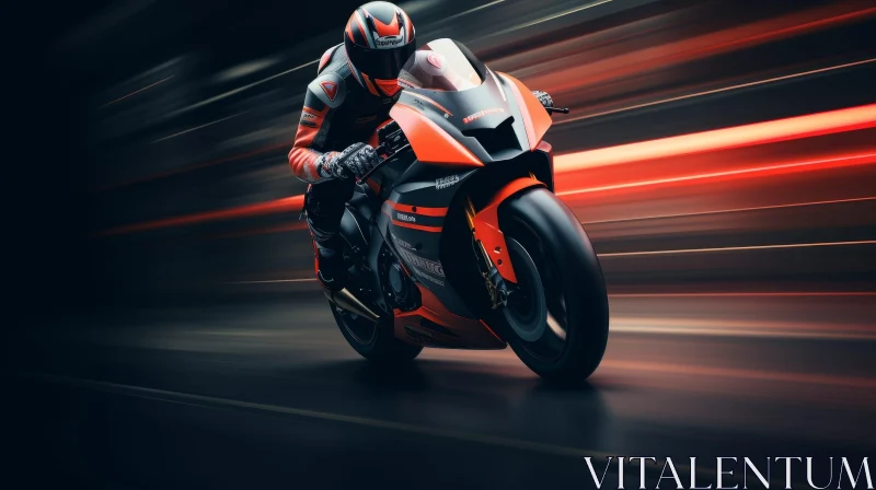 AI ART Speed Demon on Wheels: Motorcycle Racing Action
