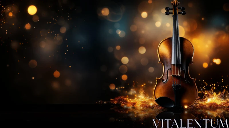 AI ART Violin Spotlight Reflection