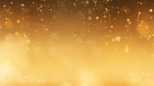 Warm Golden Bokeh Background with Circles and Stars