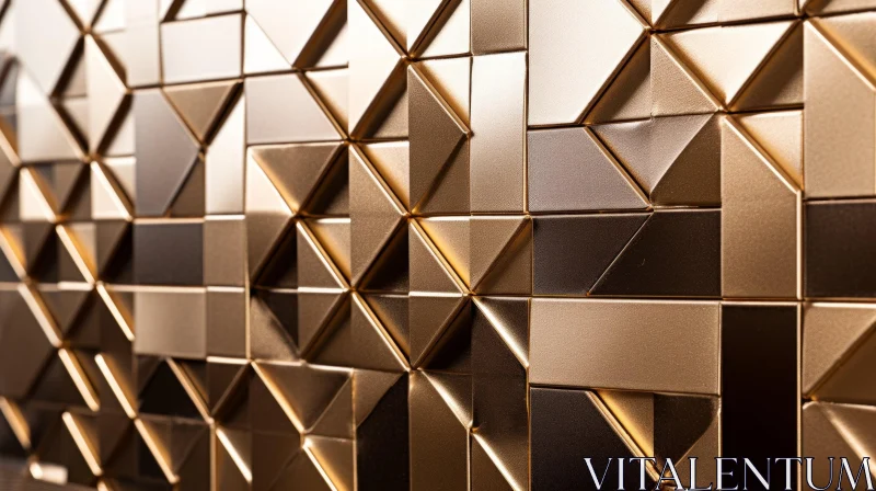 Luxurious Gold Geometric Metal Wall AI Image