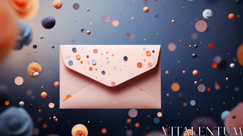 Pink Envelope 3D Illustration with Colorful Confetti AI Image