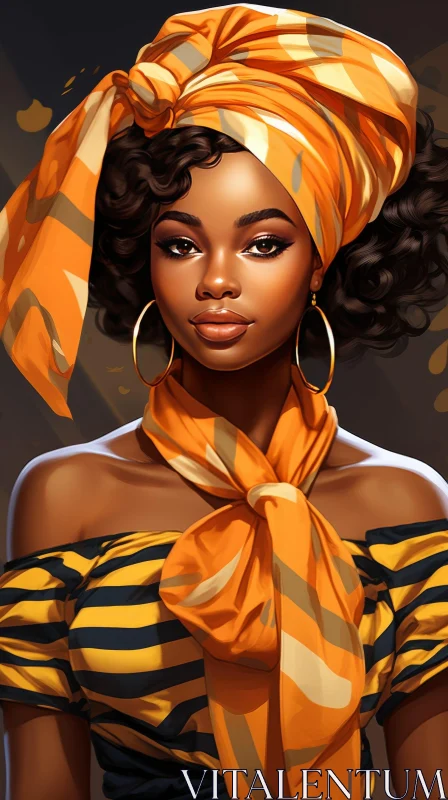AI ART Serious Young African Woman Portrait