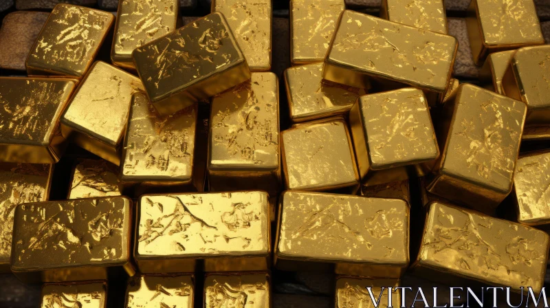 AI ART Shiny Gold Bars Pile - Glinting Treasure