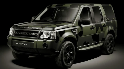 Captivating Land Rover in Camouflage: Realistic and Hyper-Detailed Artwork