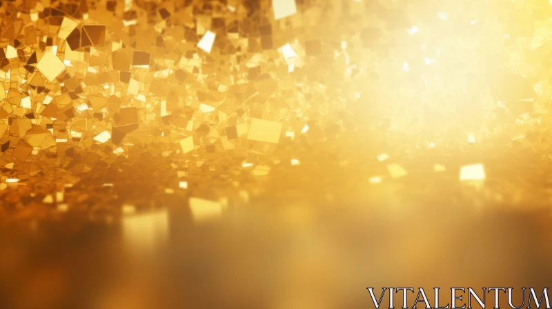 Golden Cubes 3D Rendering for Luxury Background AI Image