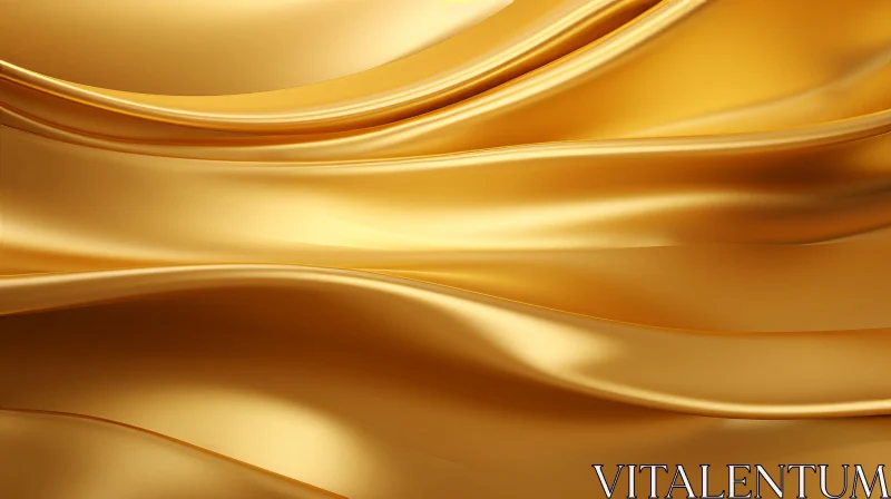 Golden Silk Fabric 3D Rendering - Luxurious and Elegant AI Image