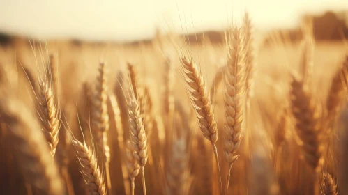 Golden Wheat Field Under Bright Sunlight