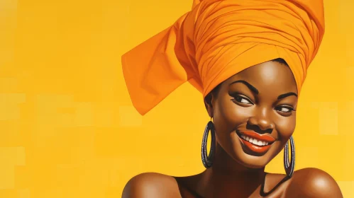 Joyful African Woman Portrait in Yellow