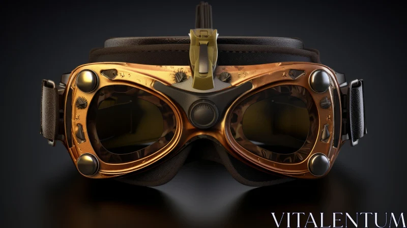 Steampunk Metal Goggles - Unique 3D Rendered Design AI Image