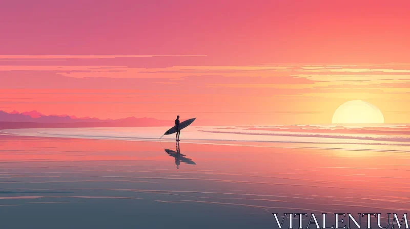 AI ART Tranquil Sunset Over Ocean