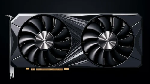 Black Graphics Card with Two Large Fans