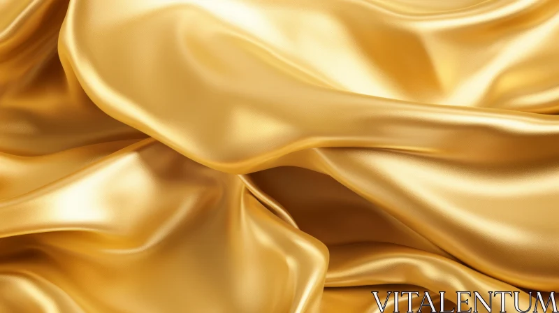 Luxurious Golden Silk Fabric - Elegance and Beauty AI Image