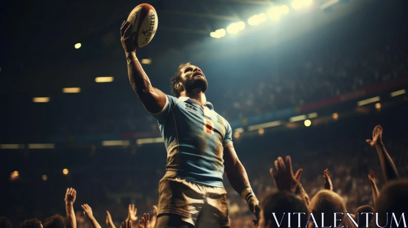 Rugby Player Celebration Victory AI Image