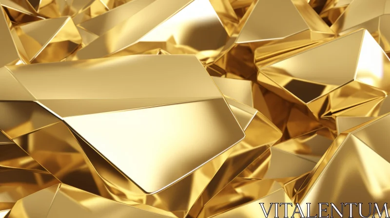 AI ART Shimmering Gold Nugget Pile - 3D Rendering