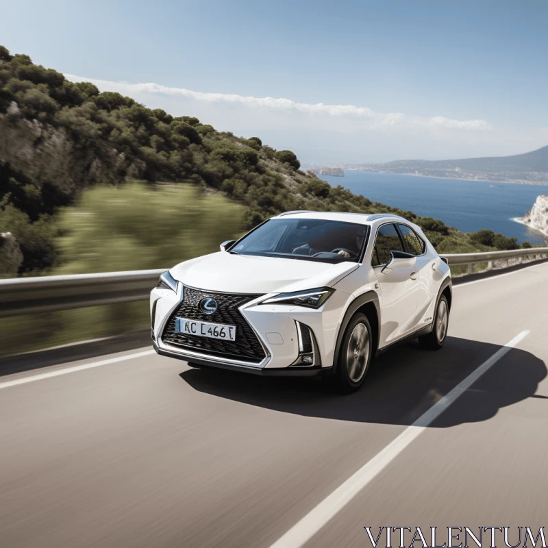 Sleek Lexus X Crossover on a Mountain Road | Photorealistic Art AI Image