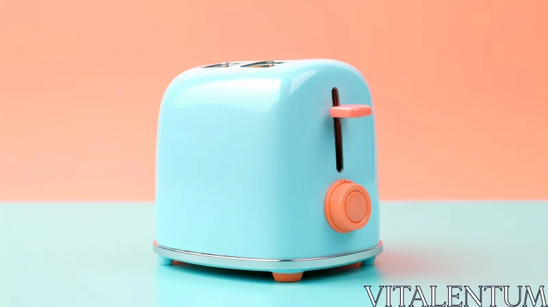 Blue Toaster on Modern Background AI Image
