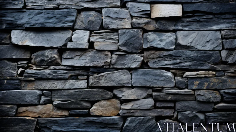 AI ART Dark Grey Stone Wall Texture - Background Image