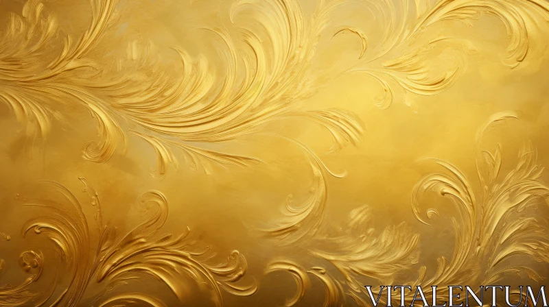 AI ART Golden Floral Pattern with 3D Effect