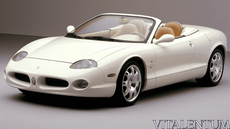 White Sports Car with Voluminous Forms and Naturalistic Hues AI Image