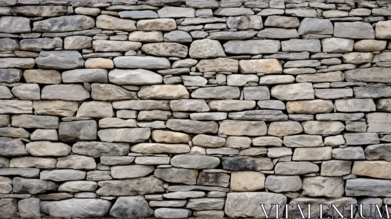AI ART Rustic Dry Stone Wall - Traditional Construction Art
