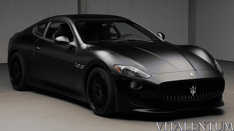Black Sports Car in a Dimly Lit Garage - Captivating Automotive Excellence AI Image