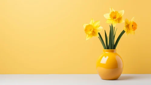 Cheerful Yellow Daffodil Still Life