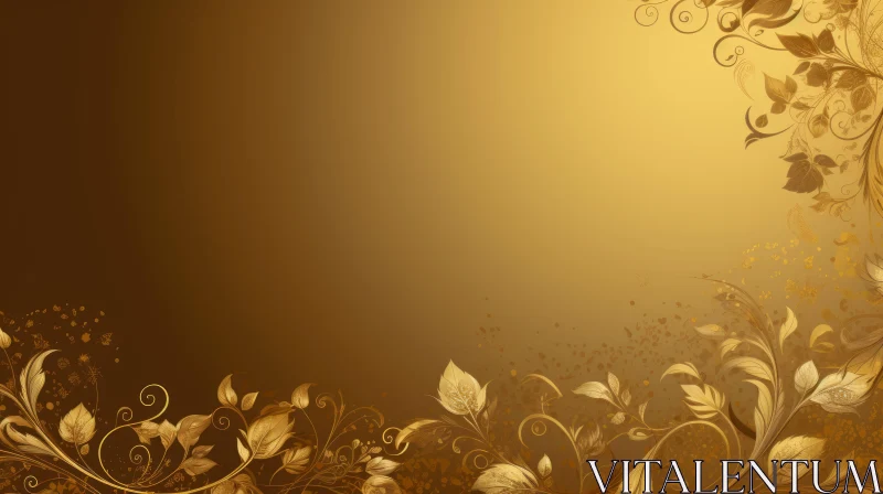 Golden Floral Background for Wedding Invitations AI Image