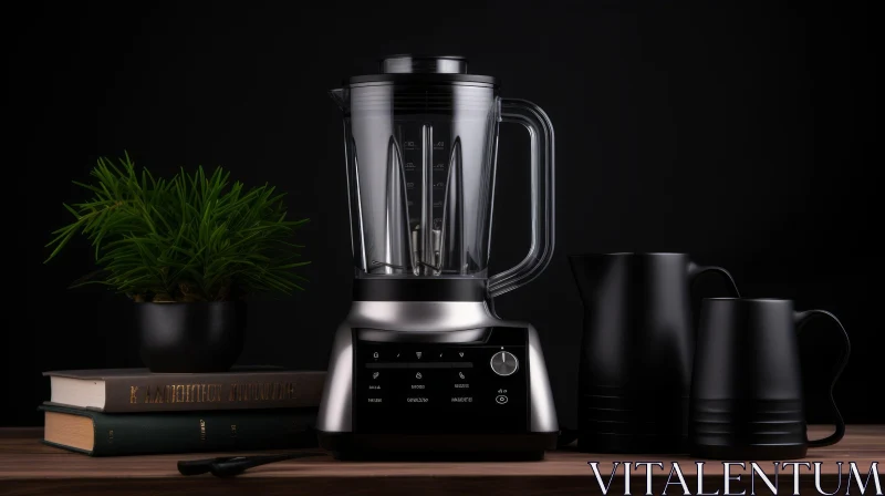 Modern Electric Blender in Kitchen Setting AI Image
