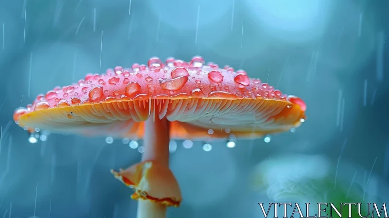 Red Mushroom Close-up: Nature's Beauty Revealed AI Image