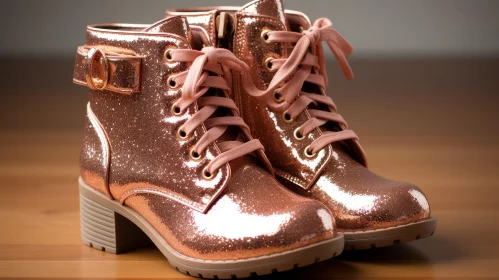 Rose Gold Chunky Heel Boots - Fashion Statement for Special Occasions