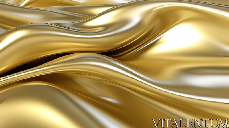 Crumpled Gold Fabric - 3D Texture Rendering AI Image