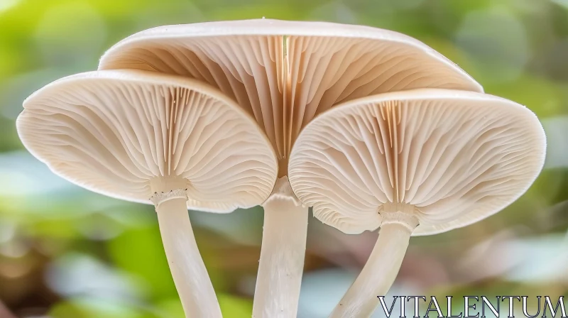 AI ART White Mushroom Cluster in Forest