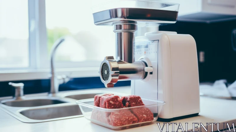 Electric Meat Grinder with Attachments for Home Cooks AI Image