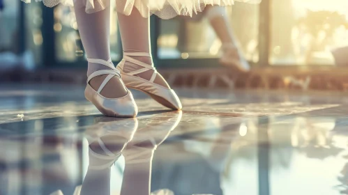 Elegant Ballerina Feet in Pointe Shoes