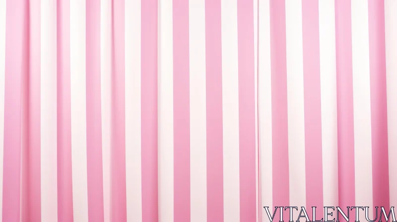 Pink and White Striped Curtain Photo AI Image