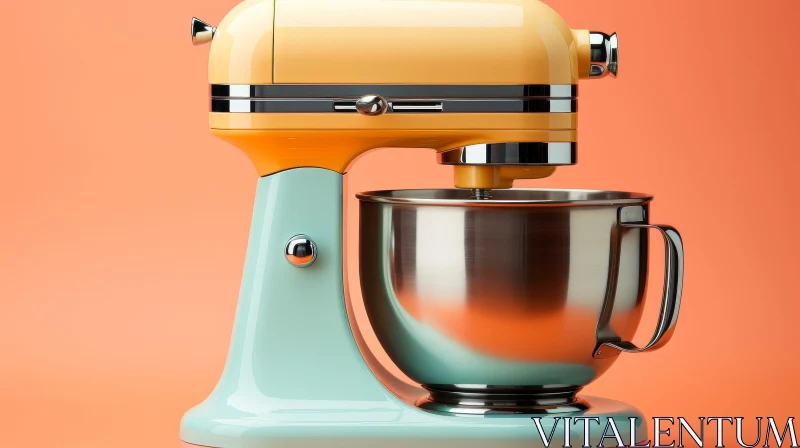 AI ART Colorful Kitchen Mixer on Pink Background