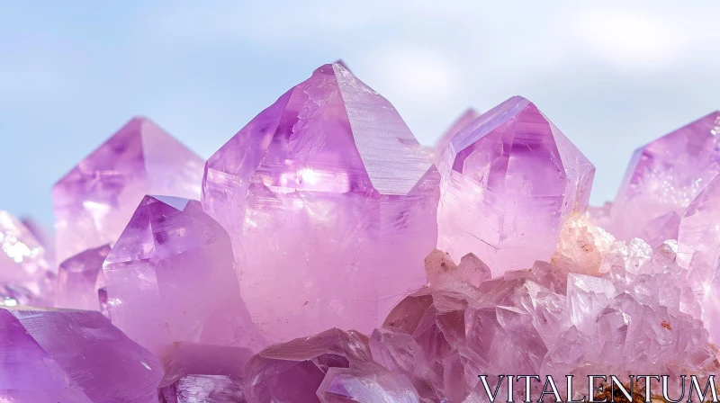 Lilac Amethyst Crystals Texture AI Image