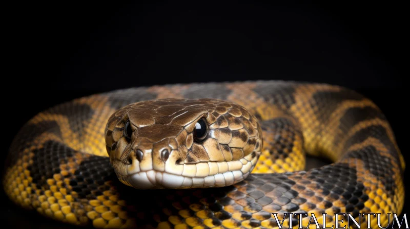 Mesmerizing Close-Up of a Snake's Head AI Image