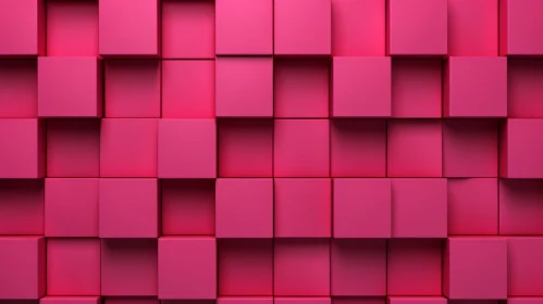Pink Cubes Wall 3D Rendering