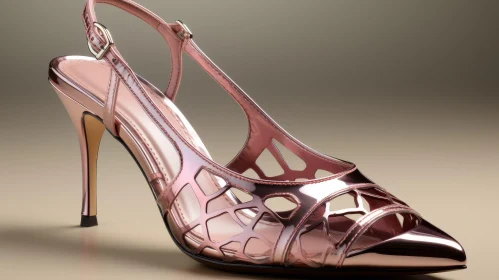 Elegant Pink High Heel Shoe on Beige Background