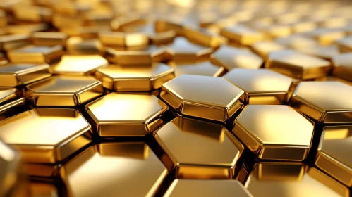 Luxurious Gold Honeycomb Metallic Pattern