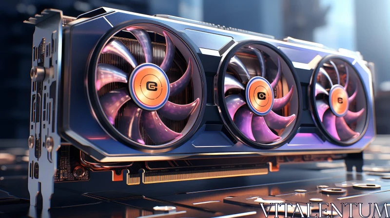 Modern Graphics Card with Unique Cooling Fans AI Image