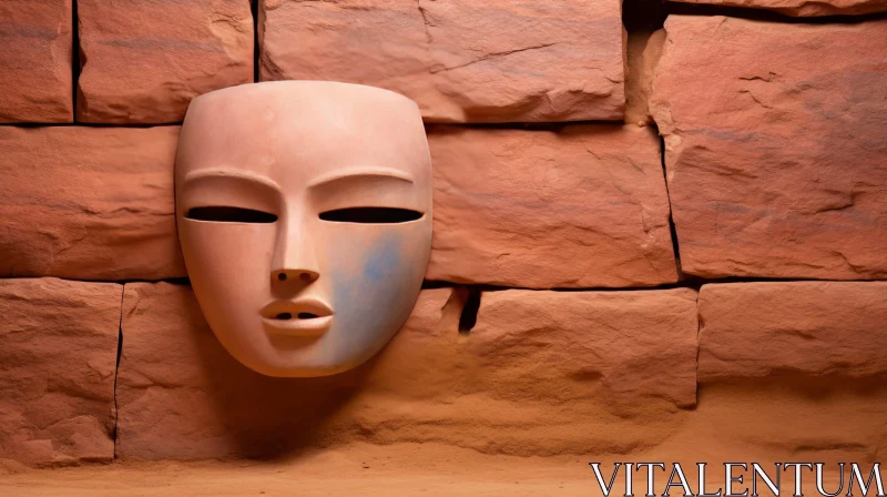 AI ART Pink Clay Mask on Brick Wall - 3D Rendering