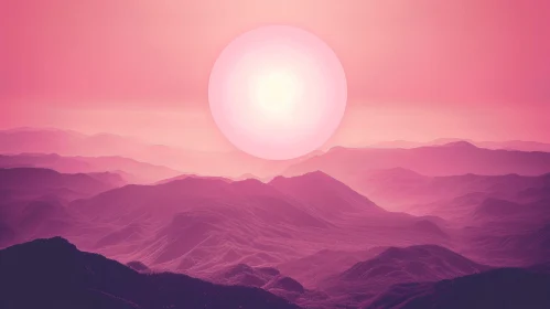 Purple Mountain Sunset Landscape