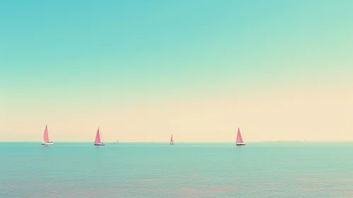 Tranquil Sailboats: Ocean Serenity